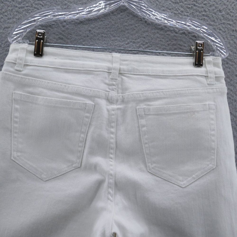 Soft Surroundings Parisa Beaded Lace‎ Ankle Jeans 8 White Blue Embellished - Picture 7 of 14